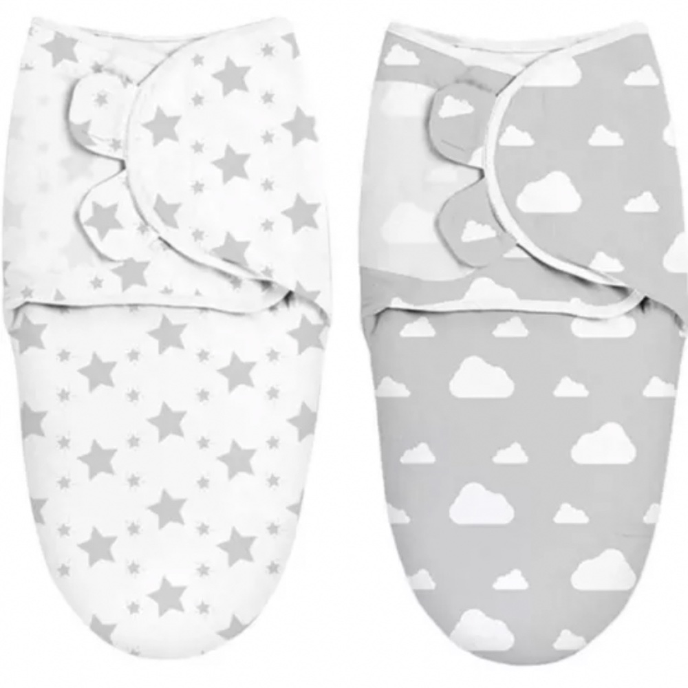 New Born  Baby Swaddle Sack 100% Cotton  0-3 Months 2 Pack